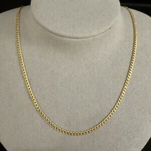 10k Solid Gold 2.3mm Cuban Link Chain 22in - NEW